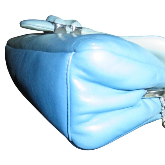 Coach 2022 Blue to Cream Ombré Dégradé Napa Leather Pillow Tabby Crossbody Handb - Picture 6 of 14